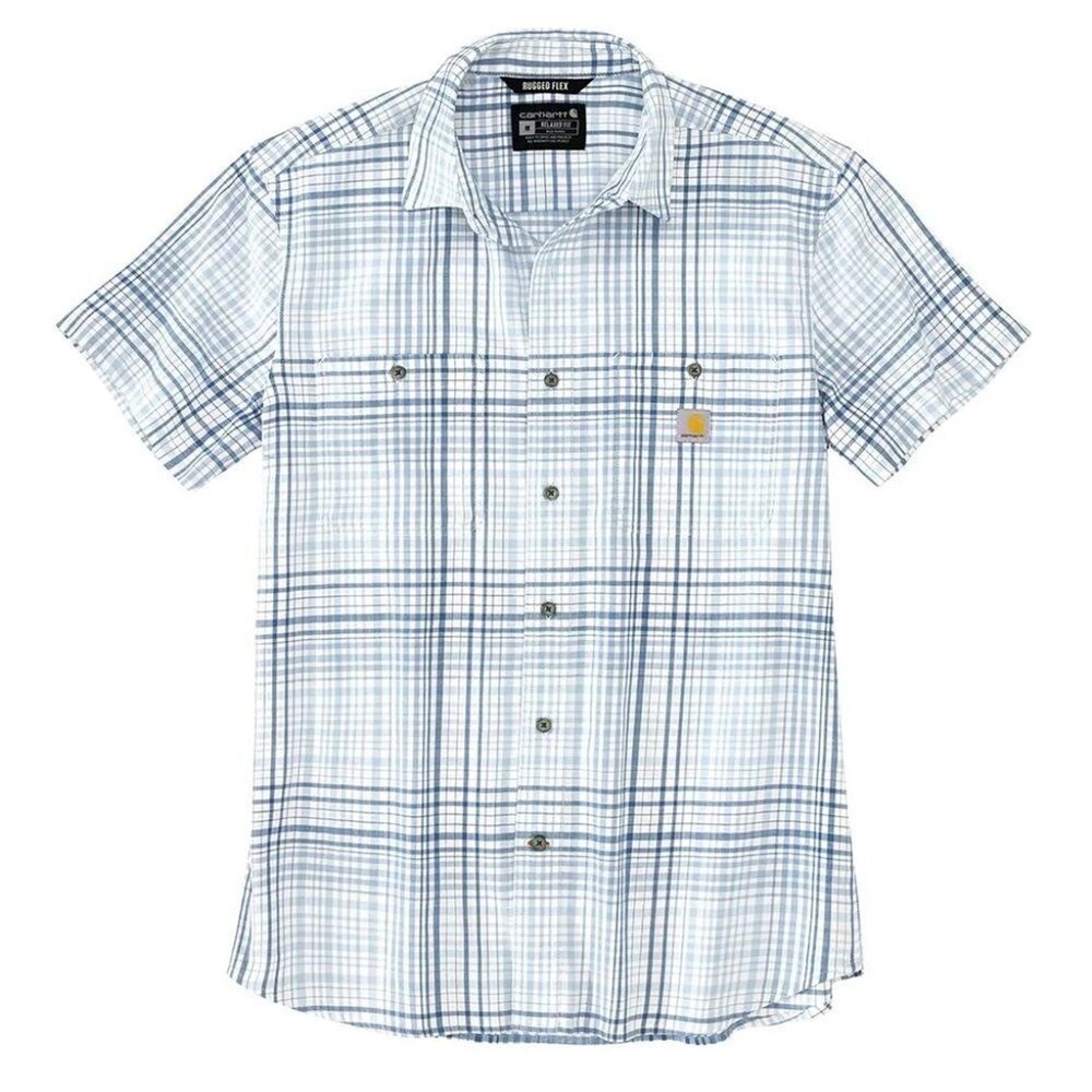 Carhartt Men's Rugged Flex Relaxed Fit Lightweight Short Sleeve Plaid Shirt MED